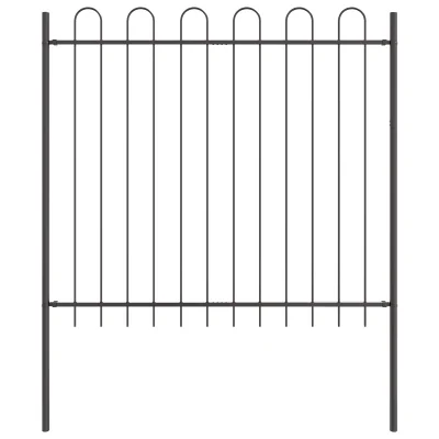 vidaXL Vrtna ograja z hoop vrhom Siva 1,7x1,5 m Jeklo