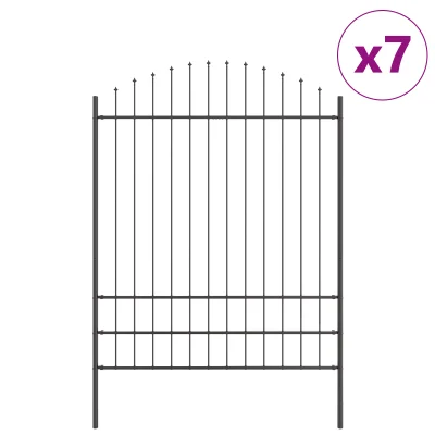 vidaXL Vrtna ograja z obroči, siva, 11,9x2 m, jeklo