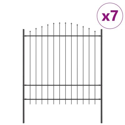 vidaXL Vrtna ograja z dvoriščem siva 11,9x1,75 m jeklo