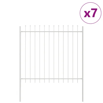 vidaXL Vrtna ograja z zgornjim delom Bela 11,9x1,5 m Jeklo