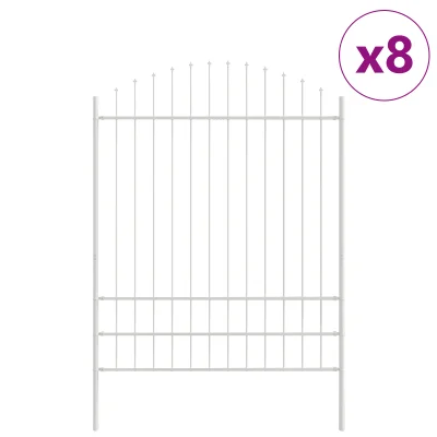 vidaXL bela vrtna ograja z obročem, dimenzije 13,6x2 m, iz jekla
