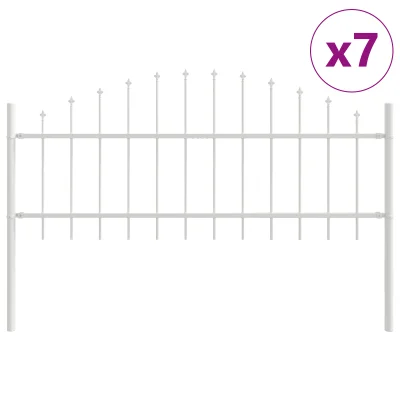 vidaXL Vrtna ograja s hoop vrhom Bela 11,9x0,75 m Jeklo