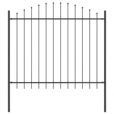 vidaXL Ograja z obrnjenim vrhom, siva, 1,7 x 1,5 m, jeklo