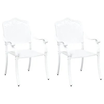 vidaXL Vrtne stole 2 kosa Bela litoželezna