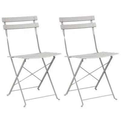 vidaXL Zložljiva vrtnarska stola 2 kosa Bež Jeklo