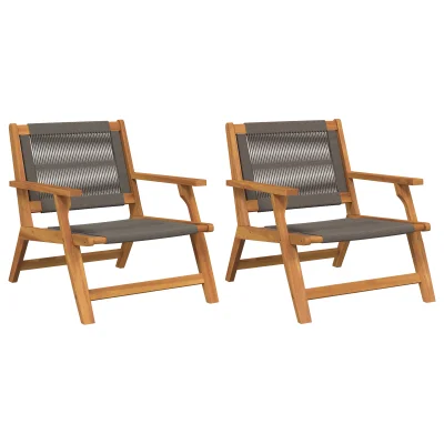 vidaXL vrtni stoli 2 kosa Sivi 67x77x73 cm Trden akacijev les