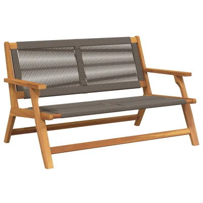 vidaXL Zunanja klop Siva 76x122x73 cm Trden akacijev les