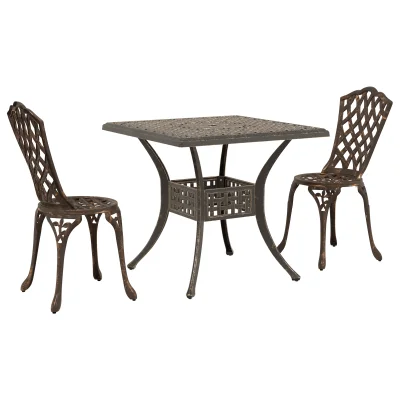 vidaXL 3-delni bistro set za vrt iz bronaste litine