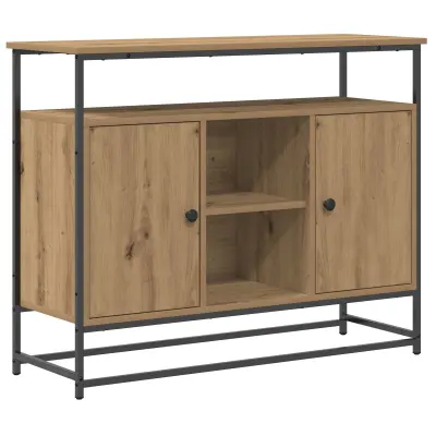 vidaXL Stranišče Artisan Hrast 100x35x80 cm Izdelano iz lesa in jekla