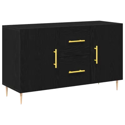 vidaXL Stranski omarica Črna Oreh 100x36x60 cm Izdelan les