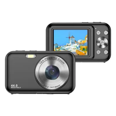 DC406L 2,4-palčni 1080P mini HD 16X zoom digitalni fotoaparat domači otroški fotoaparat EU vtič (črn)