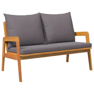 vidaXL Bistro set z 2 kosi z blazinami - Iz trdnega akacijevega lesa