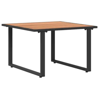 vidaXL Rjava vrtna kavna miza 55x55x35 cm iz lesa in jekla