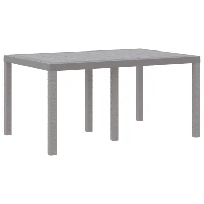 vidaXL Vrtna miza Svetlo siva 150x100x73 cm Poliratnan