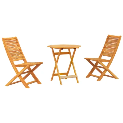 vidaXL 3-delni zložljivi bistro set iz trdnega akacijevega lesa