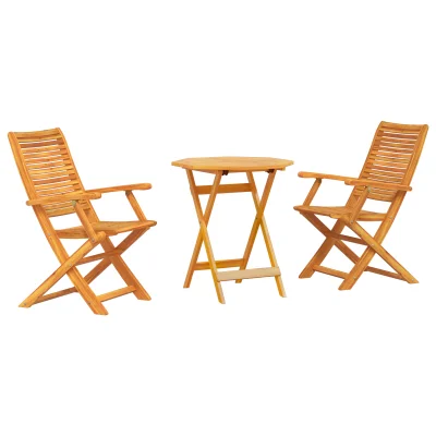 vidaXL 3-delni zložljivi bistro set iz trde akacije