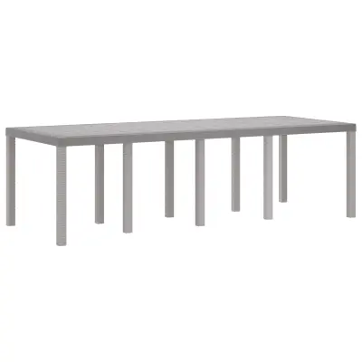 vidaXL Vrtna miza Svetlo siva 250x100x73 cm Poly Rattan