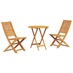 vidaXL 3-delni zložljivi bistro set iz trdega akacijevega lesa