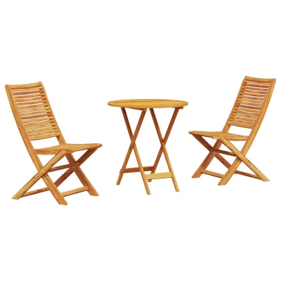 vidaXL 3-delni zložljivi bistro set iz trdega akacijevega lesa