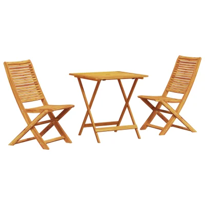 vidaXL 3-delni zložljiv bistro set iz trdega akacijevega lesa
