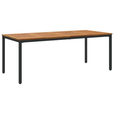 vidaXL Vrtna miza 200x90x75 cm iz masivnega akacijevega lesa in kovine