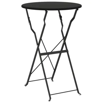 vidaXL Zložljiva bistro miza Antracit Ø50x71 cm Praškovno obdelano jeklo