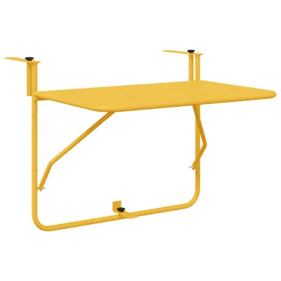 vidaXL Zložljiva Miza za Balkon Gorčične Barve 60x40 cm Jeklo