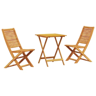 vidaXL 3-delni zložljiv bistro set iz trdega akacijevega lesa