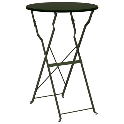 vidaXL Zložljiva Bistro Miza Temno Zelena Ø50x71 cm Opravljena Jekla