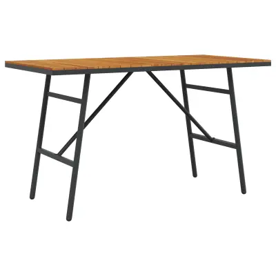 vidaXL Jedilna miza - Črna, 110x55x62 cm, Iz trdnega akacijevega lesa