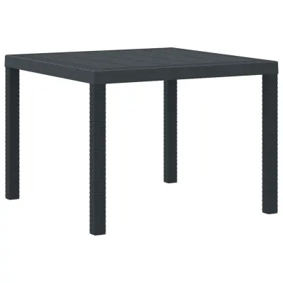 vidaXL Vrtna miza Antracit 100x100x73 cm Poly Rattan