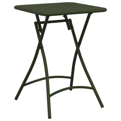 vidaXL Zložljiva vrtna miza temno zelena 55x55x73 cm jeklo