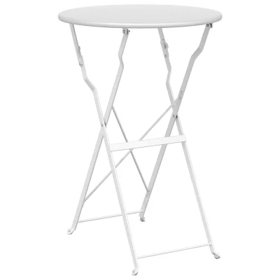 vidaXL Zložljiva Bistro Miza Bela Ø50x71 cm Praškasto Premazano Jeklo