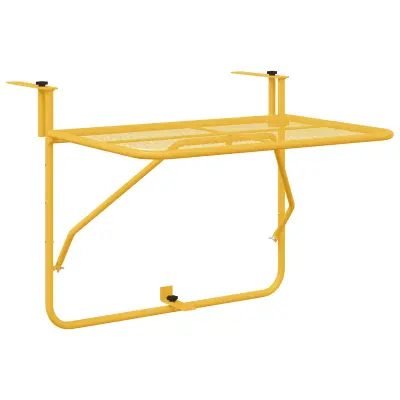 vidaXL Zložljiva balkon miza v gorčični barvi - 60x40 cm, Jeklo