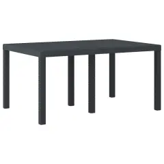 vidaXL Vrtna miza Antracit 150x100x73 cm Poli Ratan