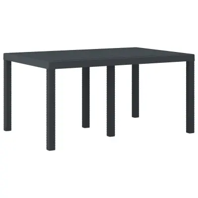 vidaXL Vrtna miza Antracit 150x100x73 cm Poli Ratan