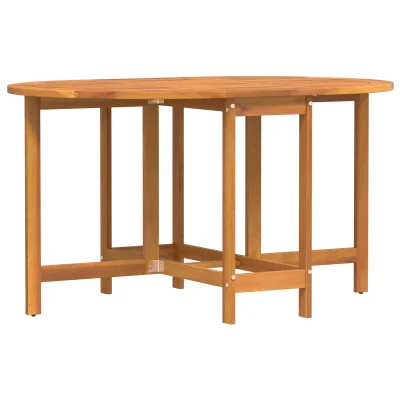 vidaXL Zložljiva metuljeva miza za vrt 110x60x72 cm - Trden akacijev les, ovalna