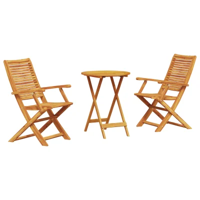 vidaXL 3-delni zložljiv bistro set iz akacijevega lesa
