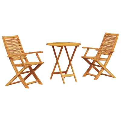 vidaXL 3-delni zložljiv bistro set iz trdnega akacijevega lesa
