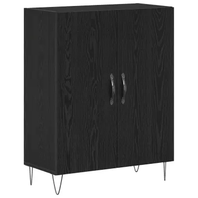 vidaXL Stranski omarica Črna Oreh 69,5x34x90 cm Inženirski les