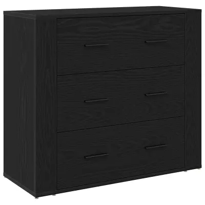 vidaXL Stranica Črna Oreh 33x80x70 cm Umetno Les