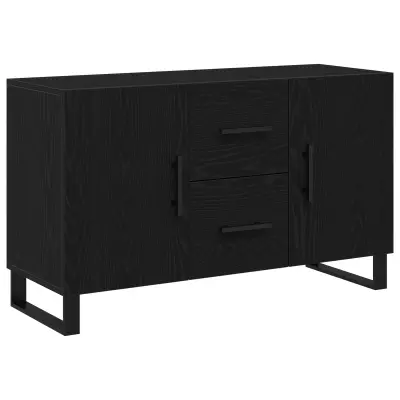 vidaXL Stranski kabinet Črna Hrast 100x36x60 cm Izdelano iz lesa