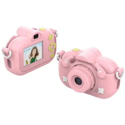 DC501 2,0-palčni digitalni fotoaparat HD s 4-kratnim zoomom Mini otroški fotografski fotoaparat, barva: roza