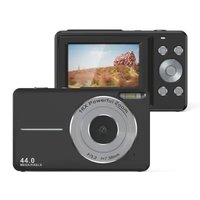 DC403L-AF 2,4-palčni digitalni fotoaparat visoke ločljivosti s 16-kratnim zoomom Mini otroški fotografski fotoaparat EU vtič (črn)