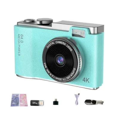 LK003 2,4-palčna 4K HD CCD kamera z dvojno lečo Retro otroška kamera (zelena)