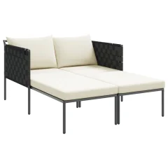 vidaXL Ležalnik z Blazinami za 2 Osebi Antracit 115x153x69,5 cm Jeklo