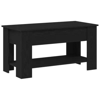 vidaXL Črna hrastova miza za kavo - 101x49x52 cm iz vezanega lesa