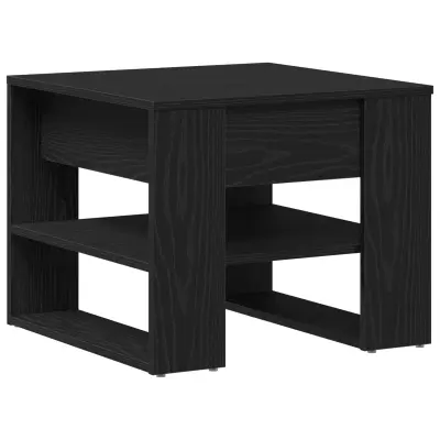 vidaXL Črna hrastova klubska miza 55.5x55x45 cm iz inženirskega lesa