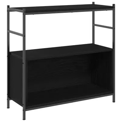 vidaXL Knjžni kabinet Črna Oreh 80x30x78,5 cm Izdelano iz lesa