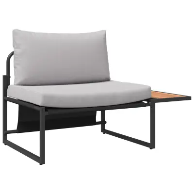 vidaXL 2-delna vrtna jedilna garnitura enosedežna z svetlo sivimi blazinami